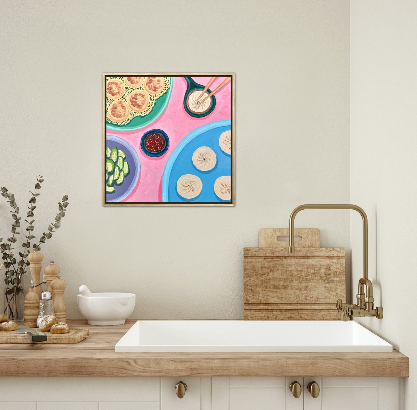 Little Luxuries Collection: Soup Dumpings - 12x12in Original Art