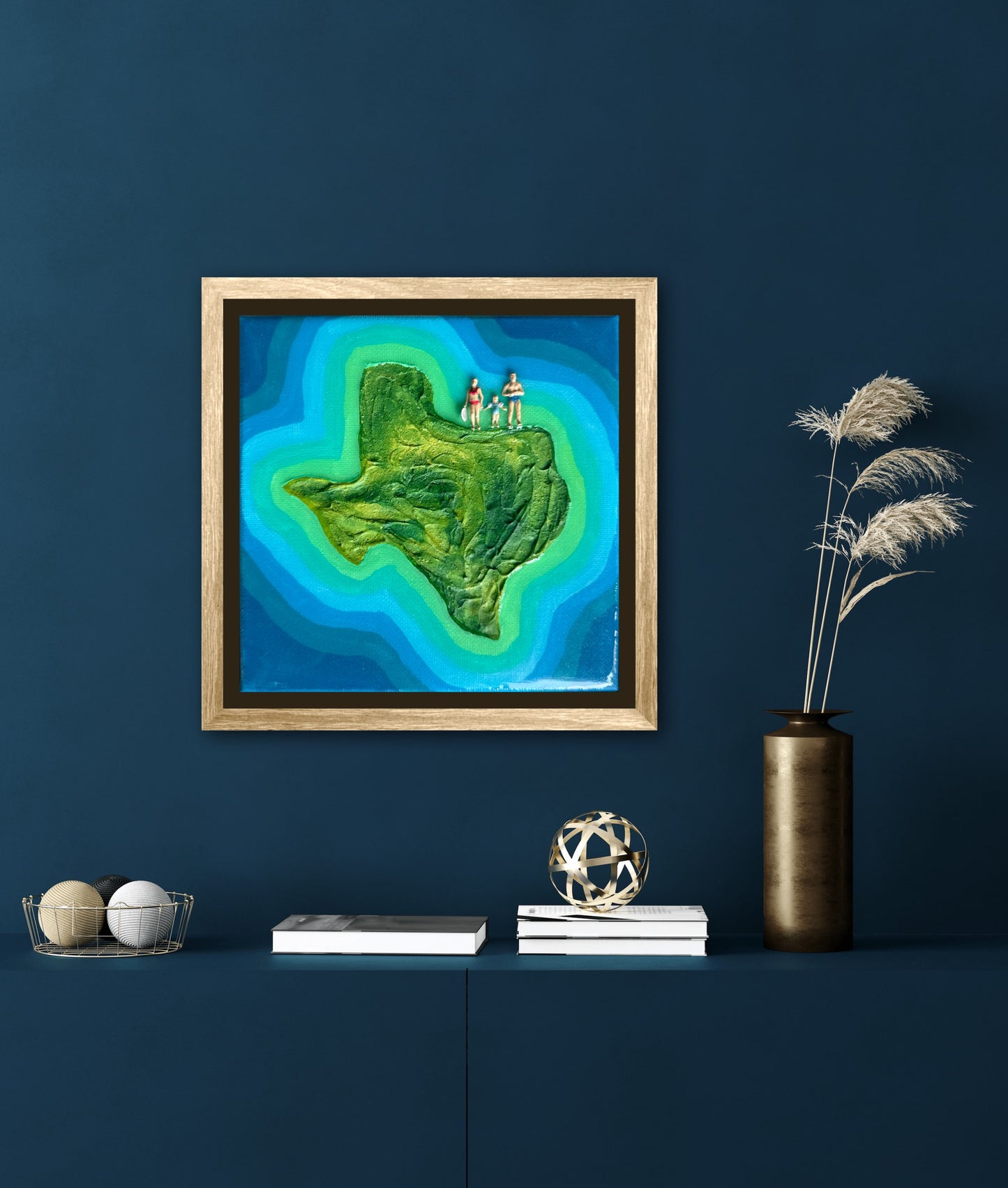 The Island of Texas: Together 6x6 Original Framed