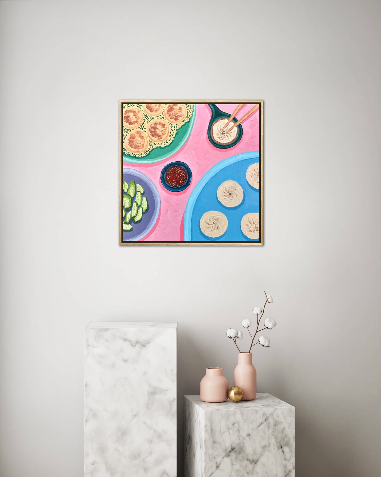 Little Luxuries Collection: Soup Dumpings - 12x12in Original Art