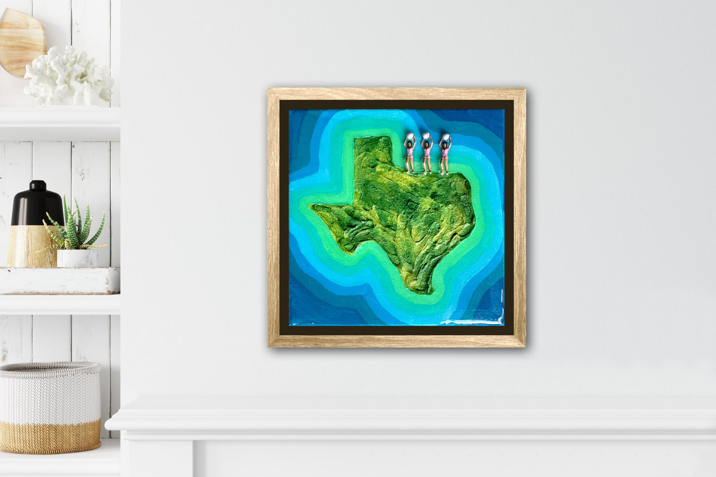 The Island of Texas: Girls Just Wanna Have Fun 6x6 Original Framed