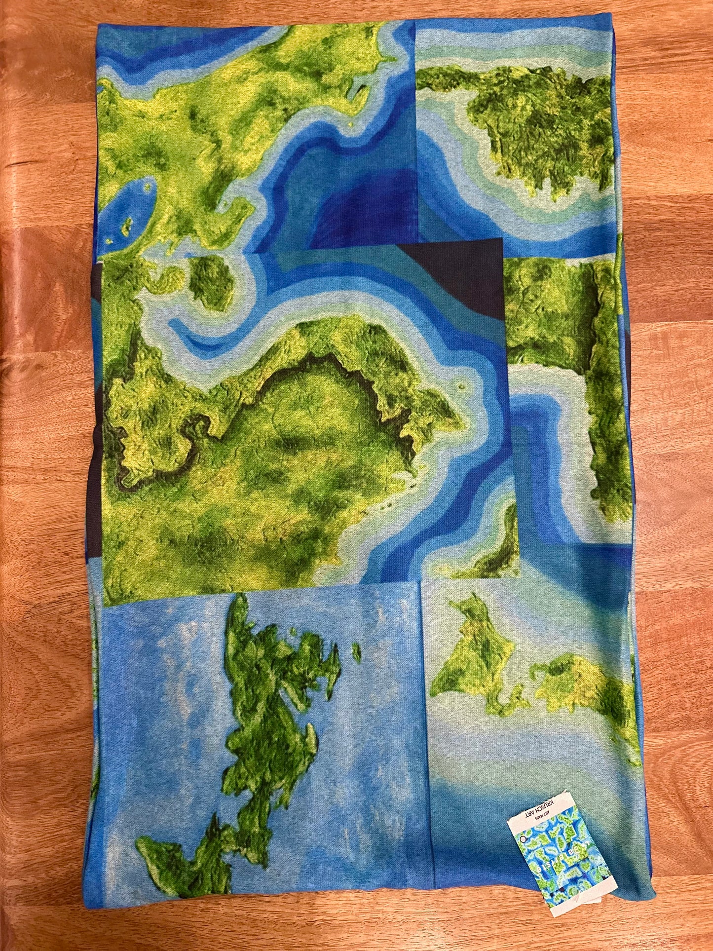 Explore the World Art Map Infinity Scarf - Cozy, Soft Knit