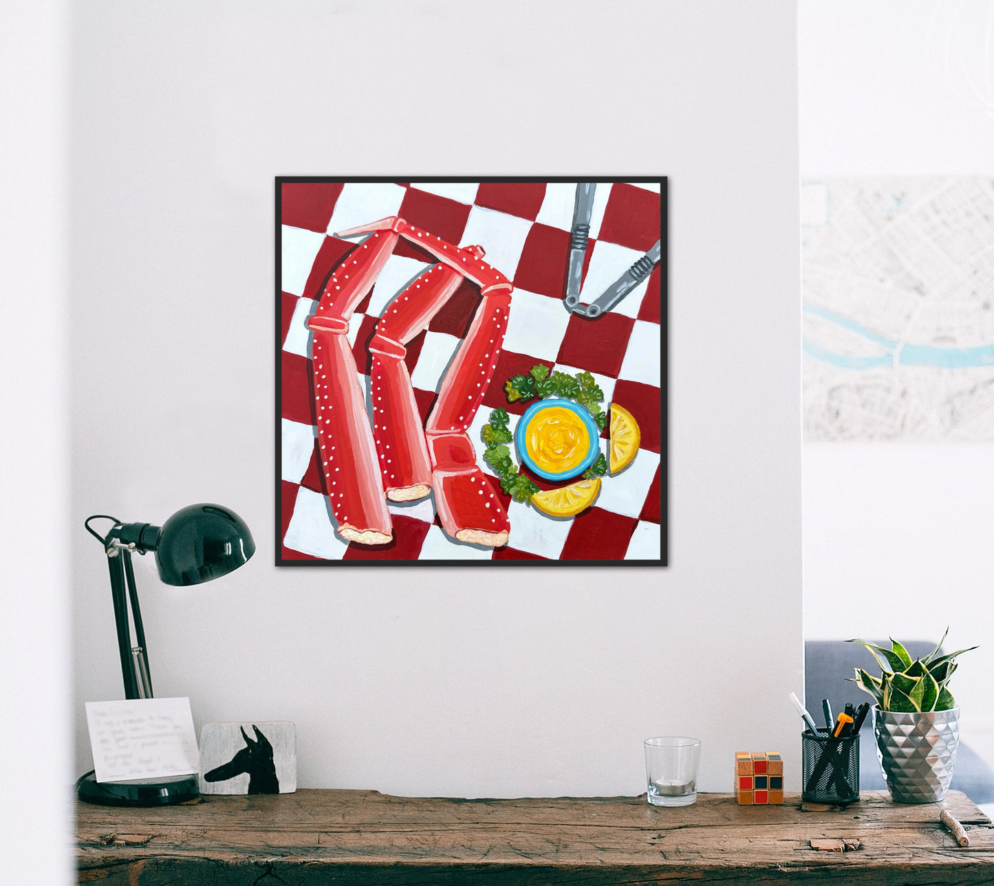 Little Luxuries Collection: Mmm, Crab Legs - 12x12in Original Art