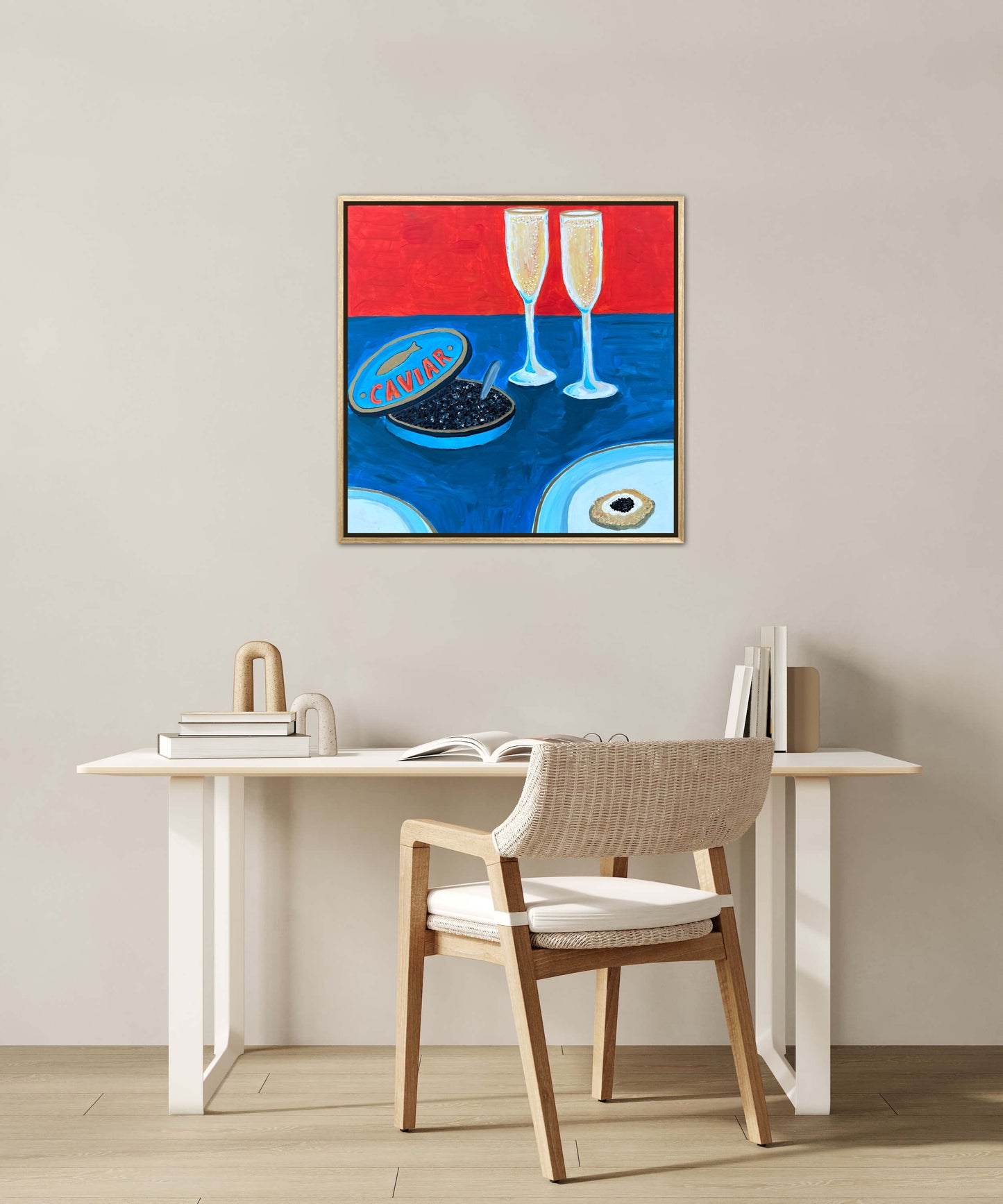 Little Luxuries Collection: We Go Together Like Champagne & Caviar - 12x12in Original Art