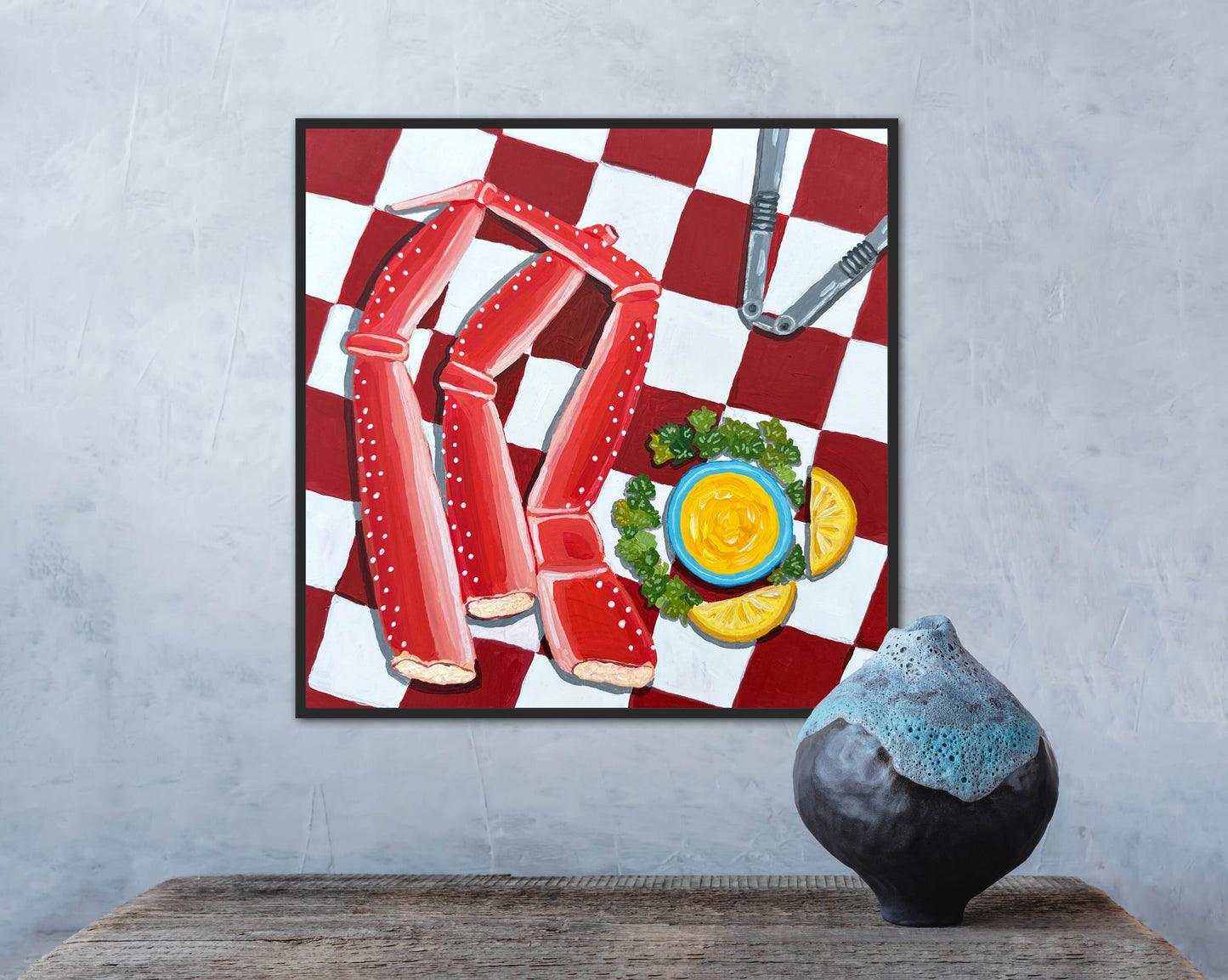 Little Luxuries Collection: Mmm, Crab Legs - 12x12in Original Art