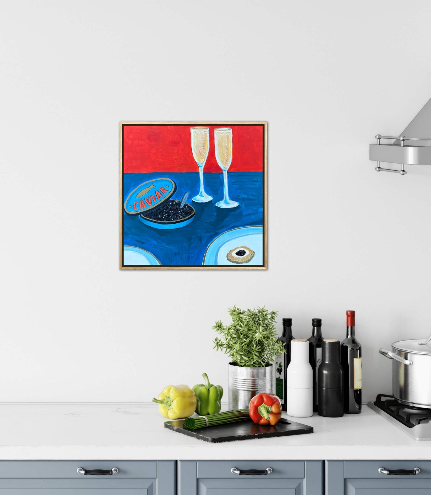 Little Luxuries Collection: We Go Together Like Champagne & Caviar - 12x12in Original Art