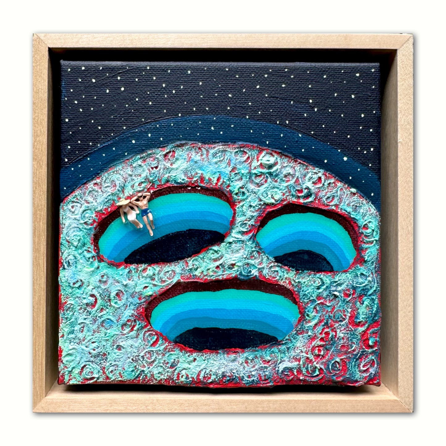 Vacation on Mars: You & Me 6x6 Original Framed