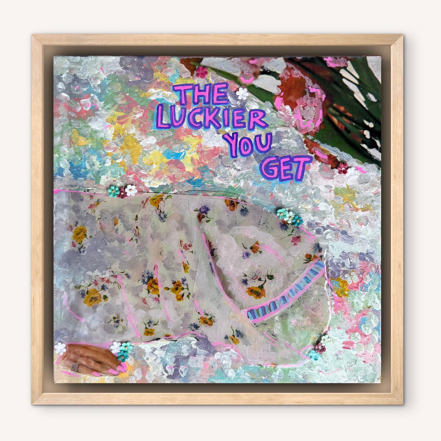 The Harder I Work, The Luckier I Get - 12x24in (2-12x12) Acrylic & Resin on Canvas