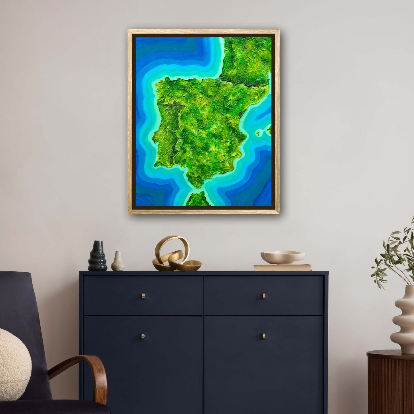 Spain 🇪🇸 - 16x20 Fine Art Map made with Acrylic & Resin on Canvas