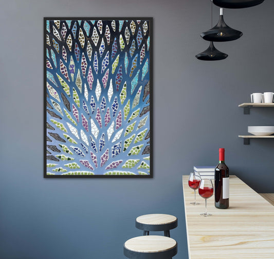 The Path from Organic to Engineered - 24x36in Mixed Media; Sand, Acrylic & Resin on Canvas Framed