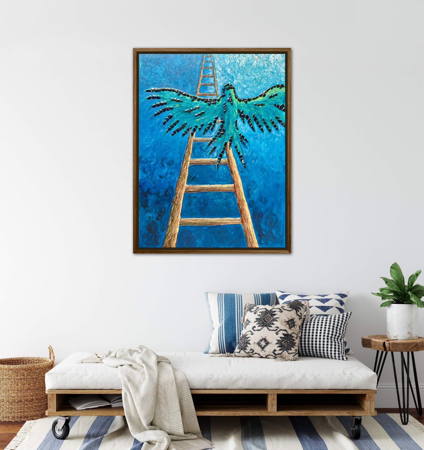 I Gave Myself Permission to Fly - 30x40in Mixed Media; Sand, Acrylic & Resin on Canvas Framed