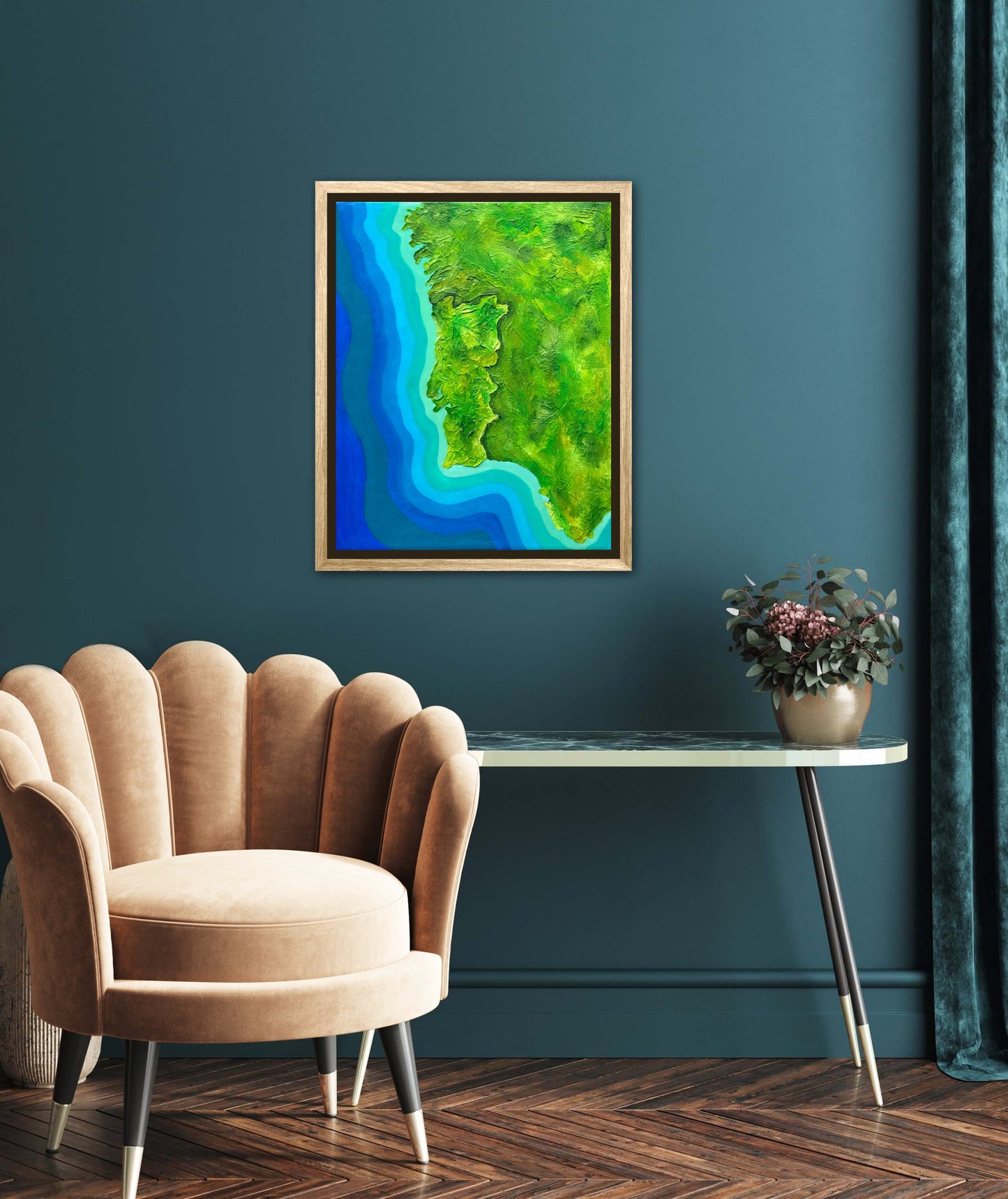 Portugal šµš¹ - 16x20 Fine Art Map made with Acrylic & Resin on Canvas