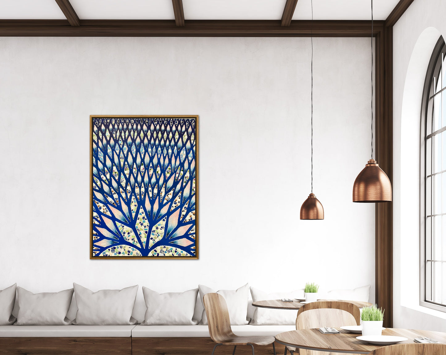 The Path to Inner Peace - 36x48in Mixed Media Textured Artwork Framed