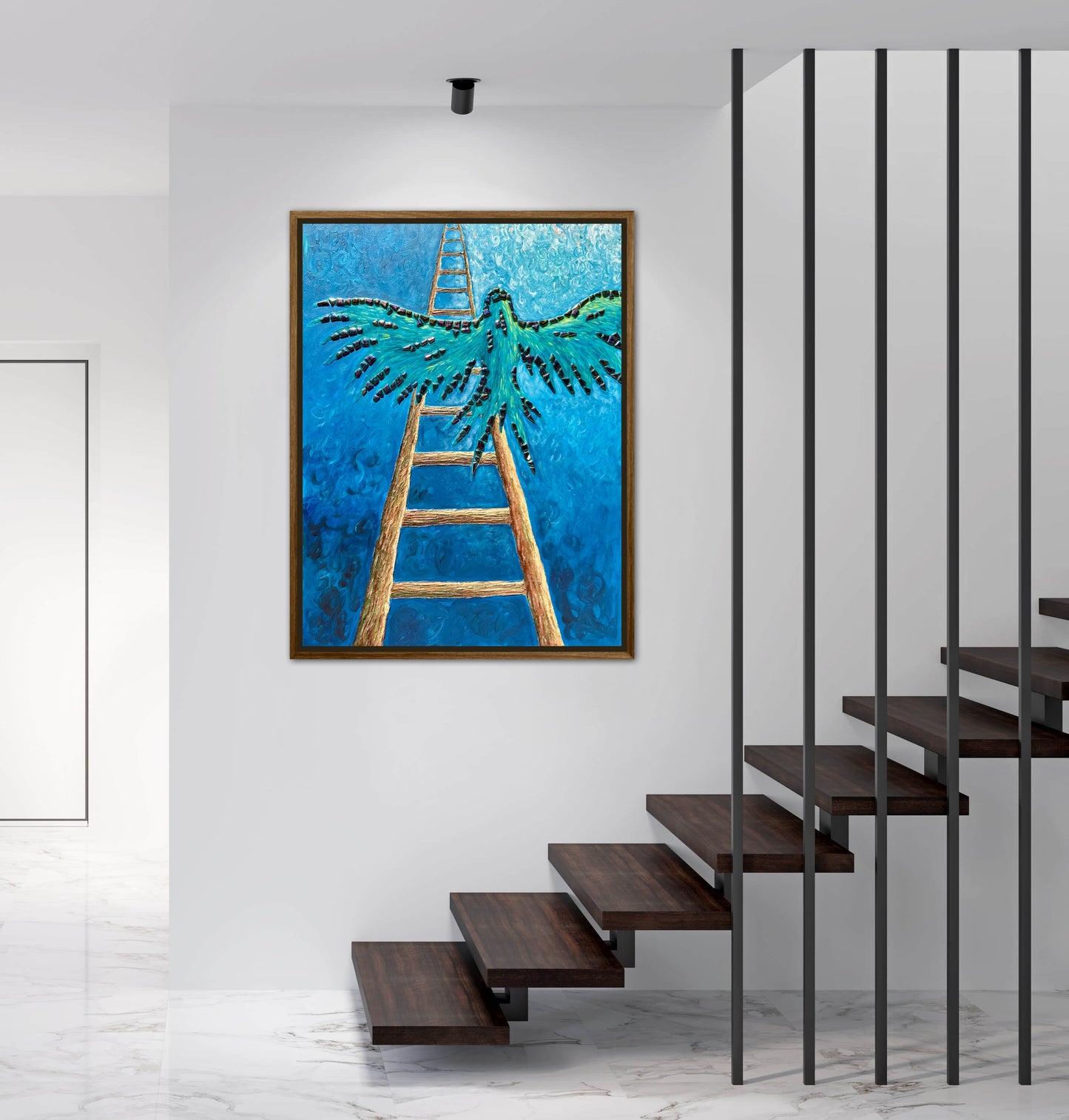 I Gave Myself Permission to Fly - 30x40in Mixed Media; Sand, Acrylic & Resin on Canvas Framed