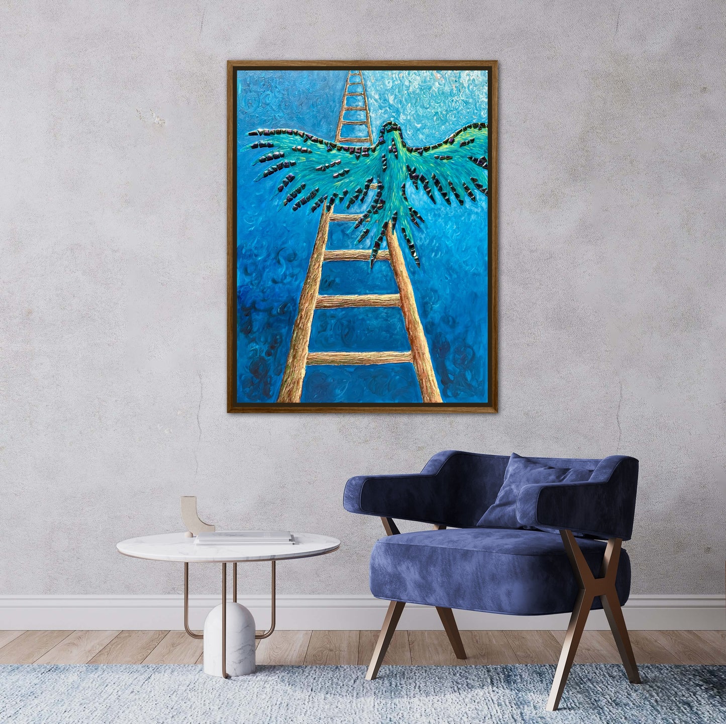 I Gave Myself Permission to Fly - 30x40in Mixed Media; Sand, Acrylic & Resin on Canvas Framed