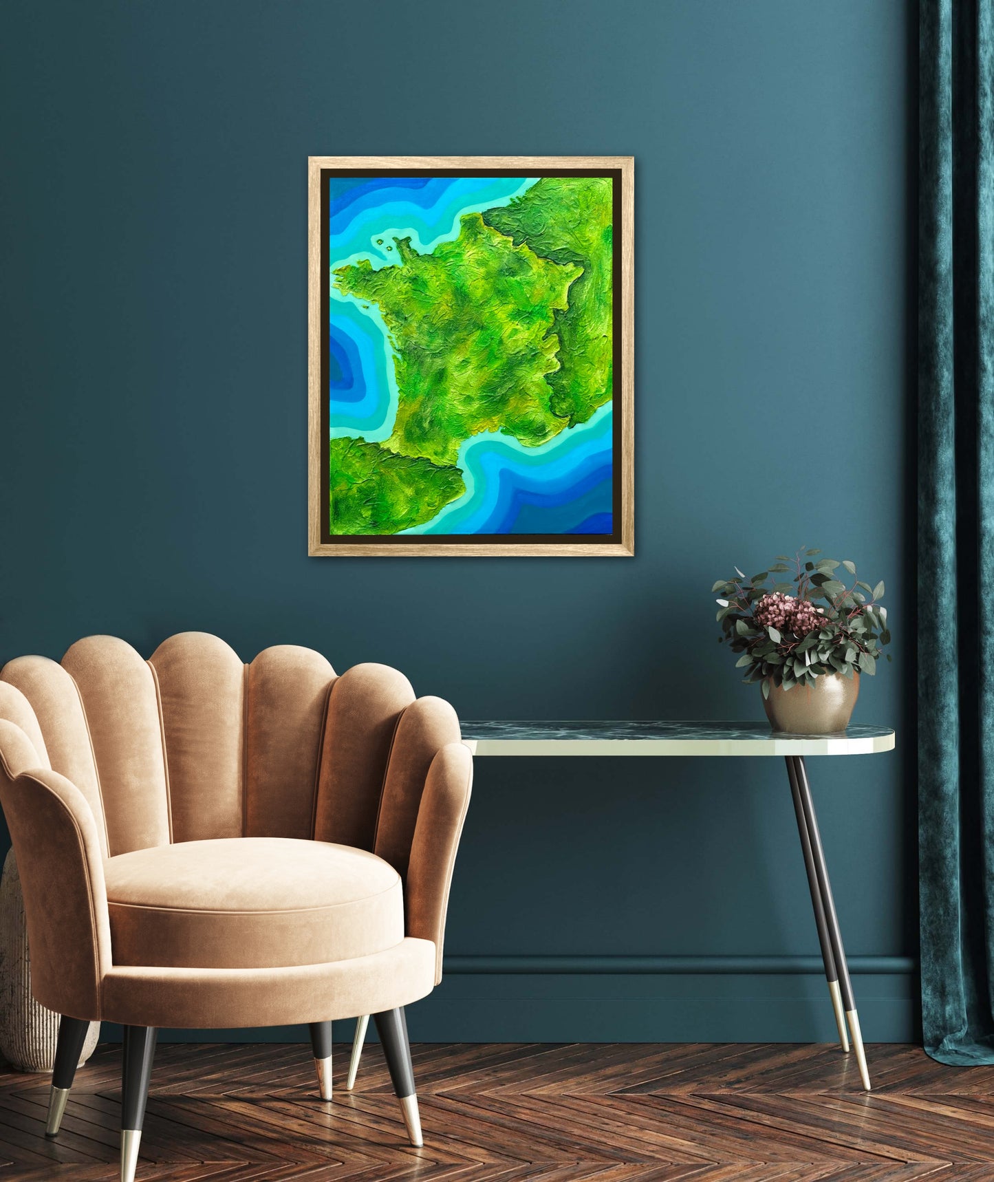 France π«π· - 16x20 Fine Art Map made with Acrylic & Resin on Canvas