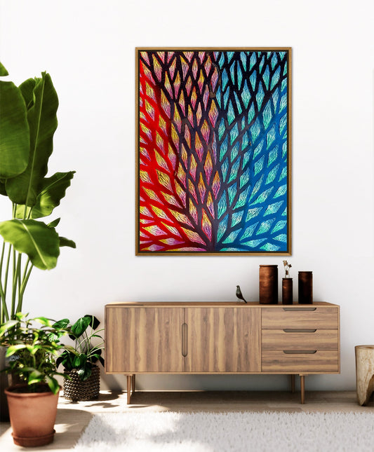 The Path from Division to Unity - 30x40in Mixed Media; Sand, Acrylic & Resin on Canvas Framed