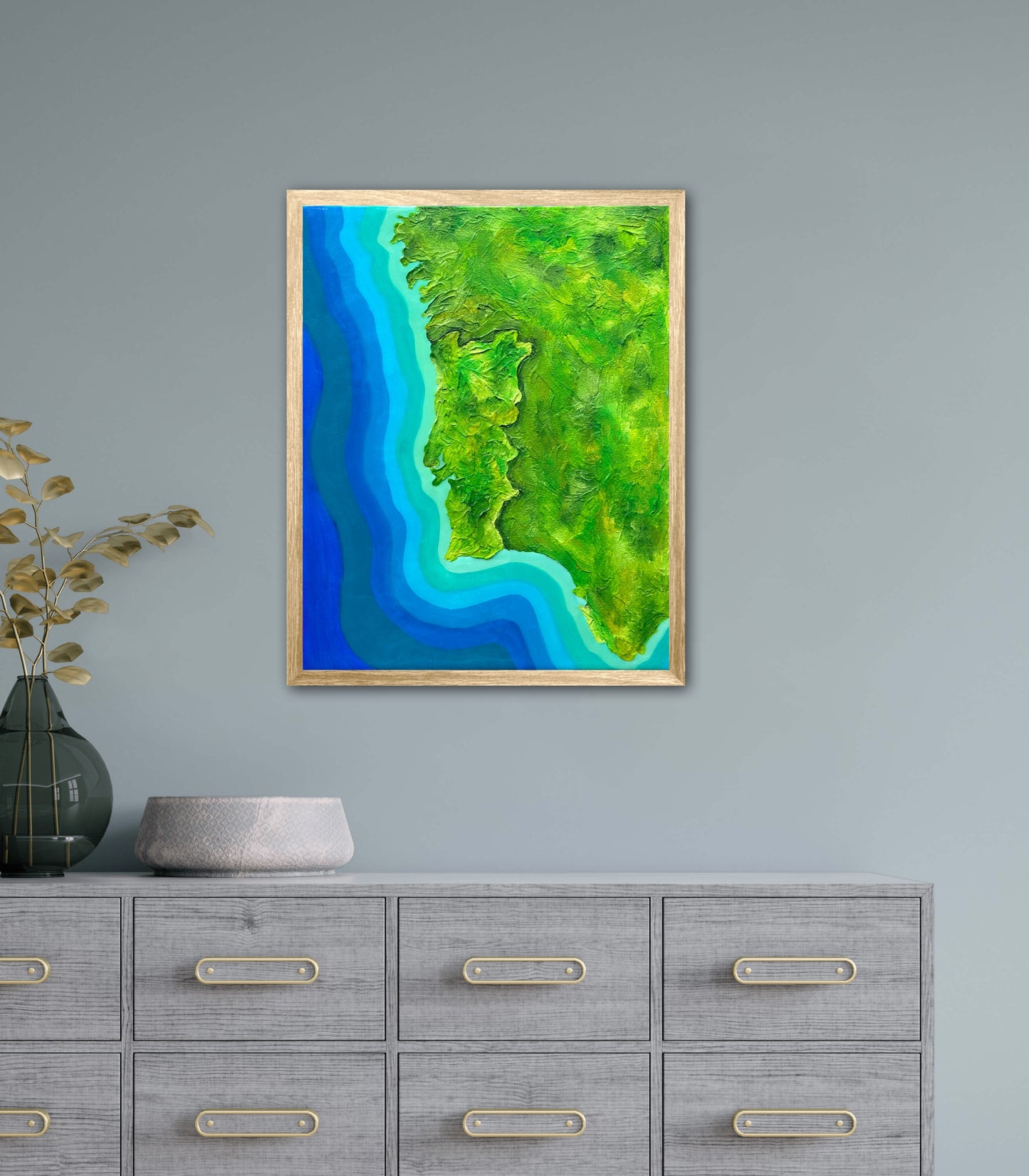 Portugal šµš¹ - 16x20 Fine Art Map made with Acrylic & Resin on Canvas