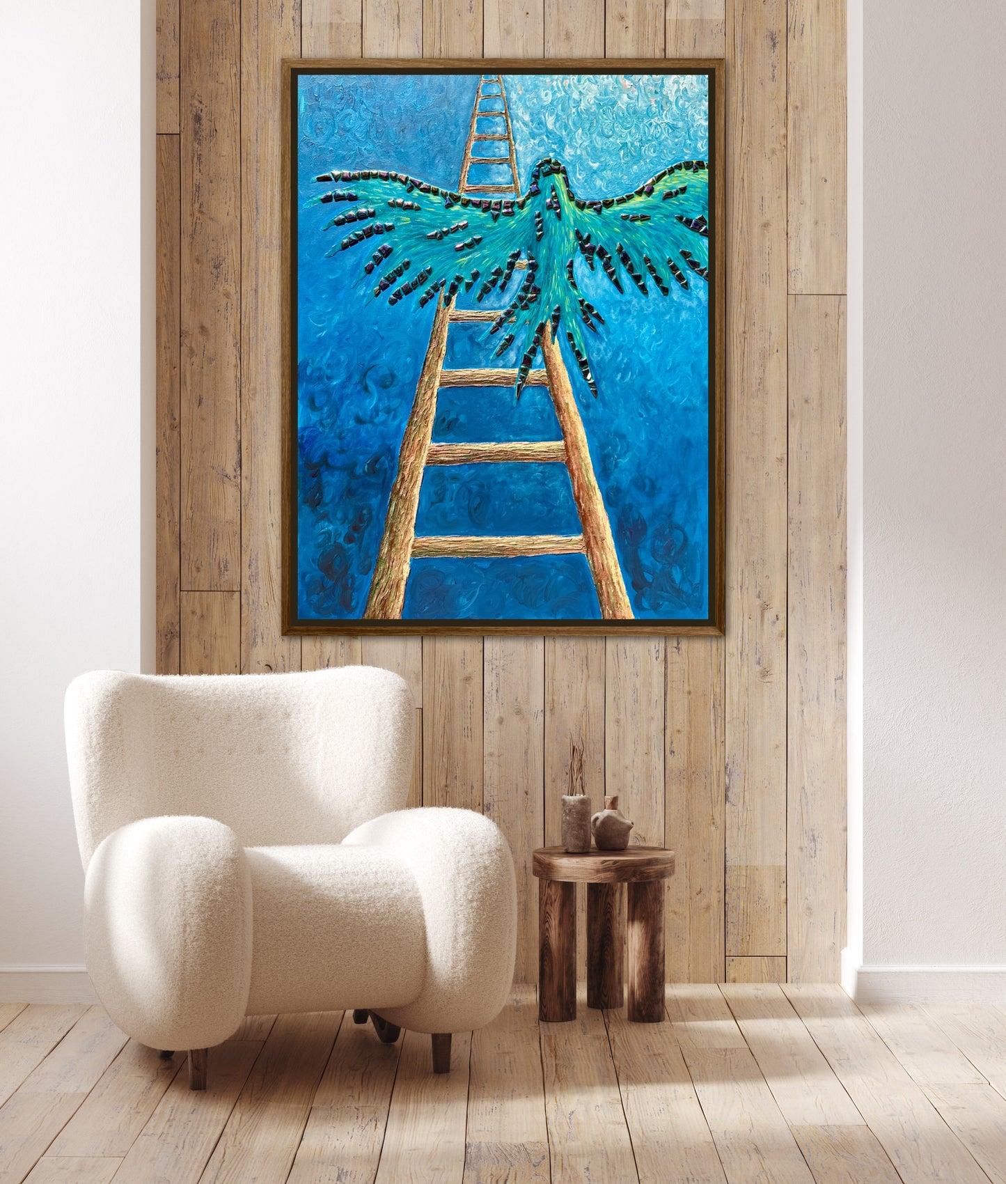 I Gave Myself Permission to Fly - 30x40in Mixed Media; Sand, Acrylic & Resin on Canvas Framed