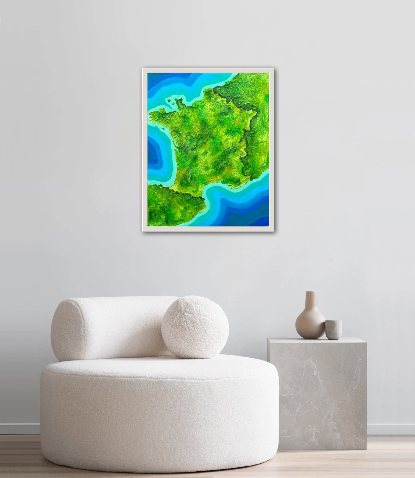 France π«π· - 16x20 Fine Art Map made with Acrylic & Resin on Canvas
