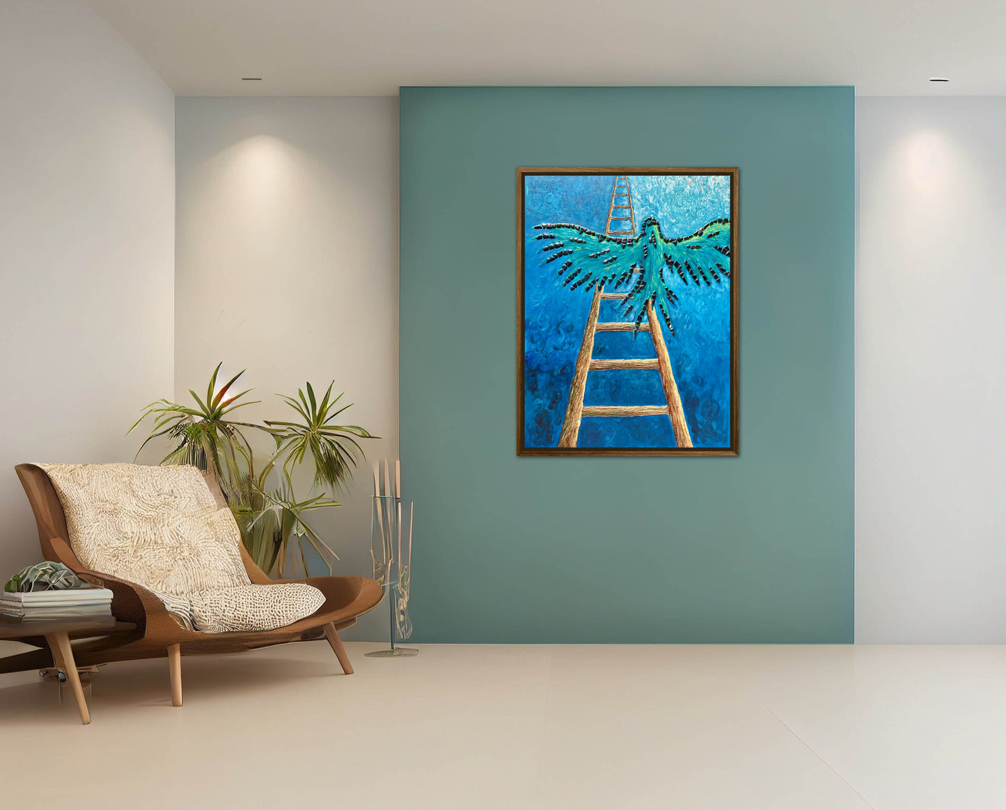 I Gave Myself Permission to Fly - 30x40in Mixed Media; Sand, Acrylic & Resin on Canvas Framed