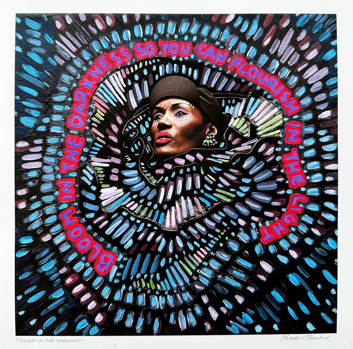 “Bloom in the Darkness” Giclée Fine Art Print 10x10in or 4x4in