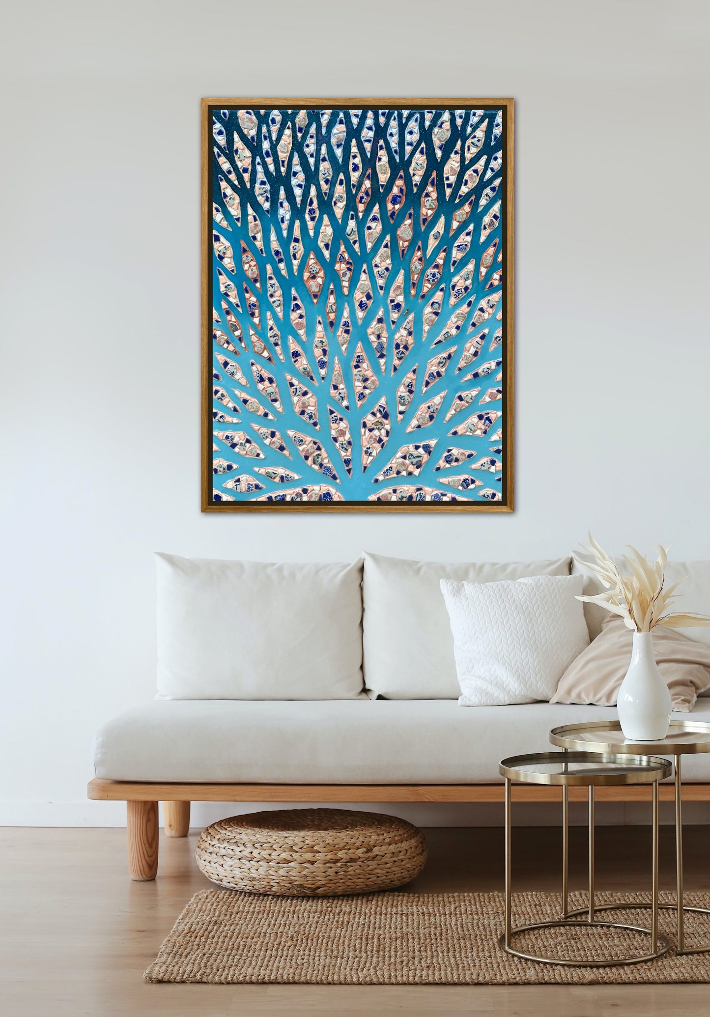 The Path to the Mediterranean - 30x40in Mixed Media Mosaic Artwork Framed