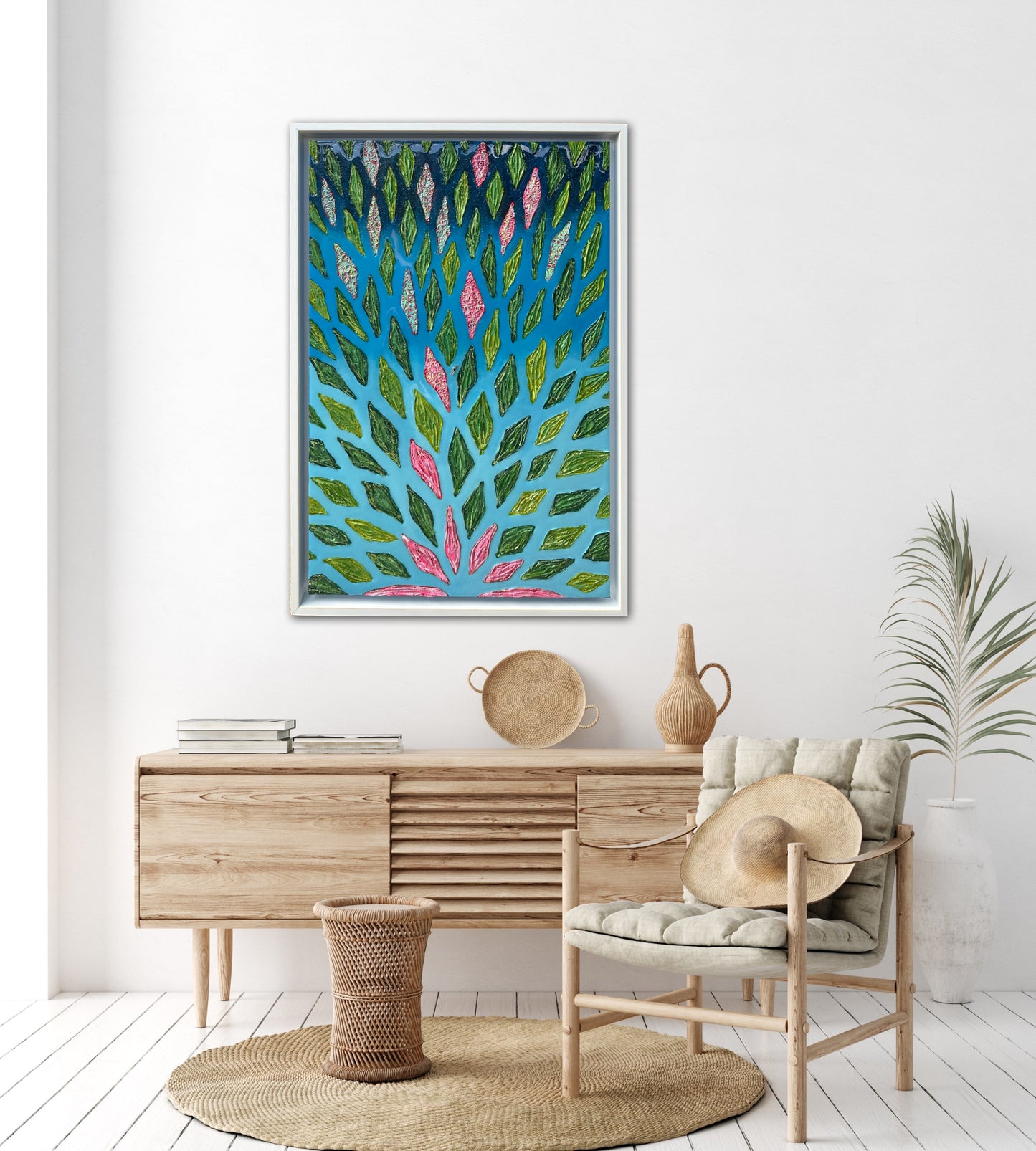 The Path to Freedom - 24x36in Mixed Media; Sand, Acrylic & Resin on Canvas Framed