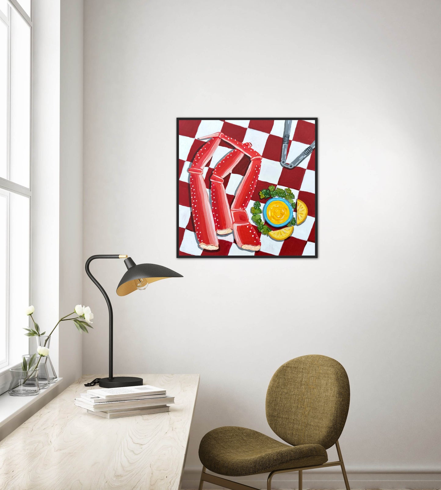 Little Luxuries Collection: Mmm, Crab Legs - 12x12in Original Art