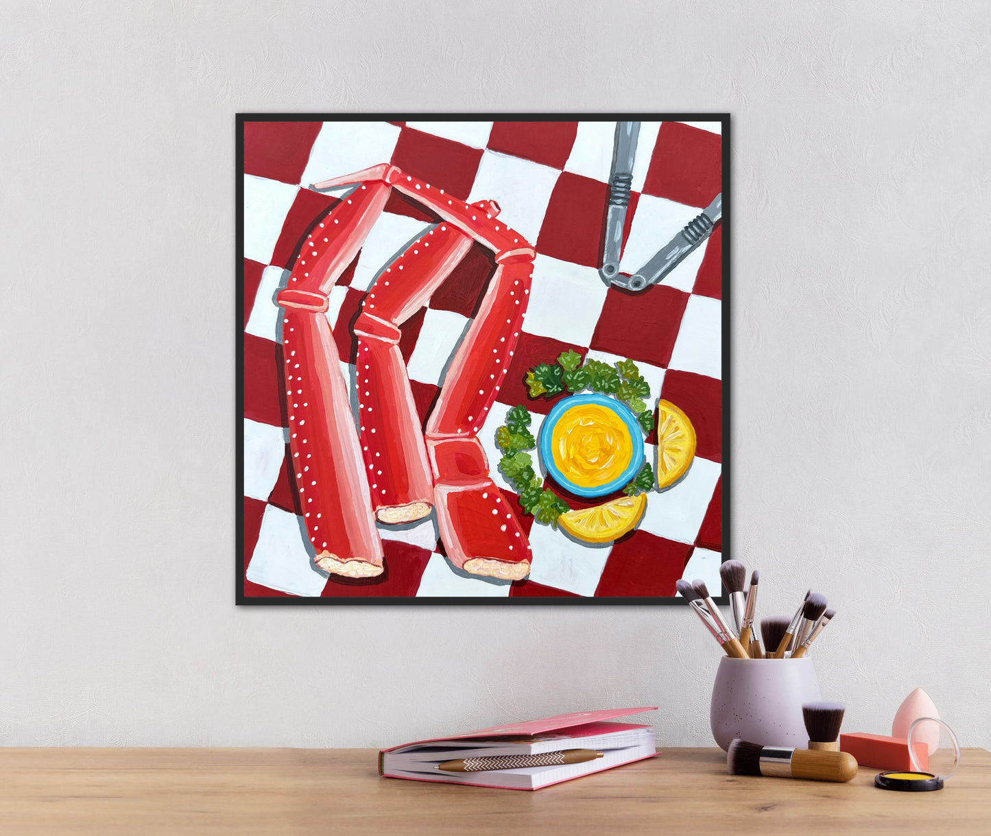 Little Luxuries Collection: Mmm, Crab Legs - 12x12in Original Art