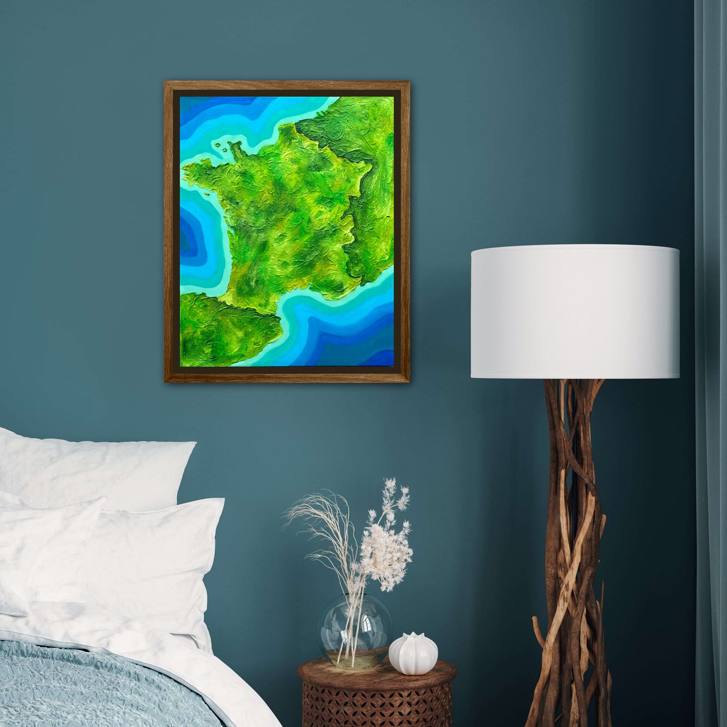 France π«π· - 16x20 Fine Art Map made with Acrylic & Resin on Canvas