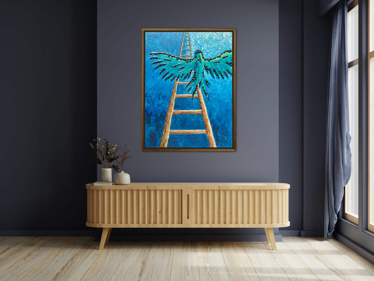I Gave Myself Permission to Fly - 30x40in Mixed Media; Sand, Acrylic & Resin on Canvas Framed