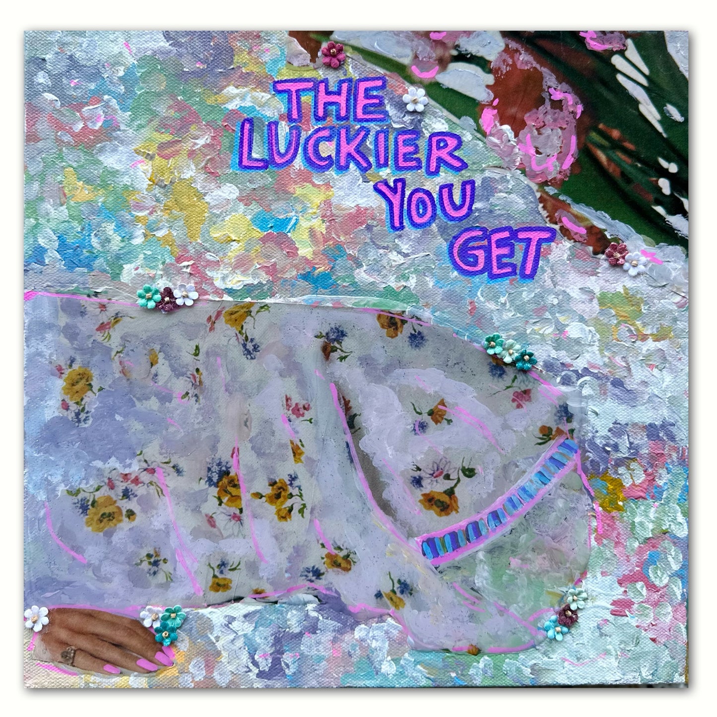 70s Vogue Reflections: The Luckier I Get - 12x24in (2-12x12) Acrylic & Resin on Canvas