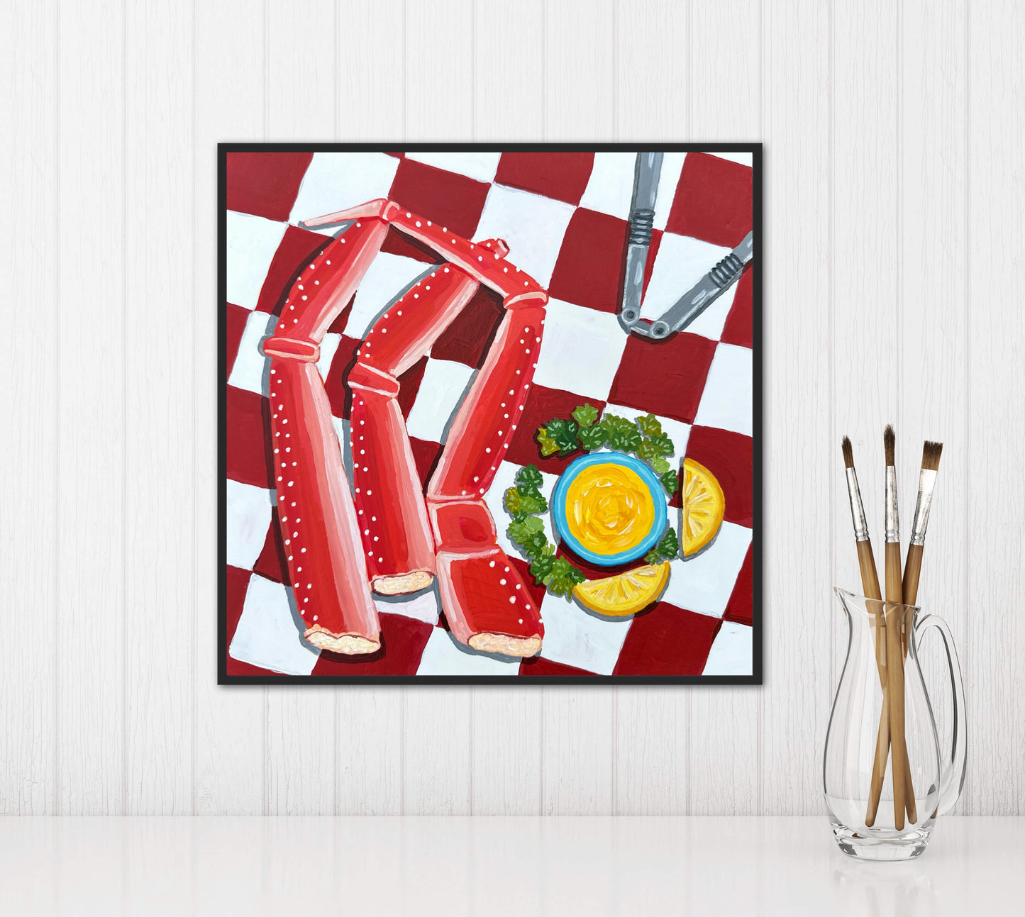 Little Luxuries Collection: Mmm, Crab Legs - 12x12in Original Art