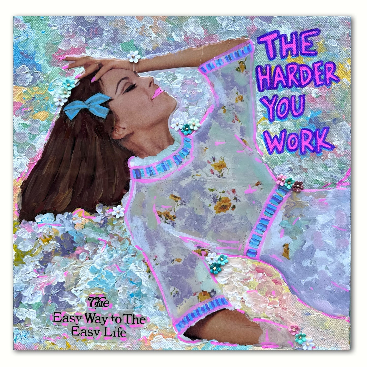 70s Vogue Reflections: The Luckier I Get - 12x24in (2-12x12) Acrylic & Resin on Canvas