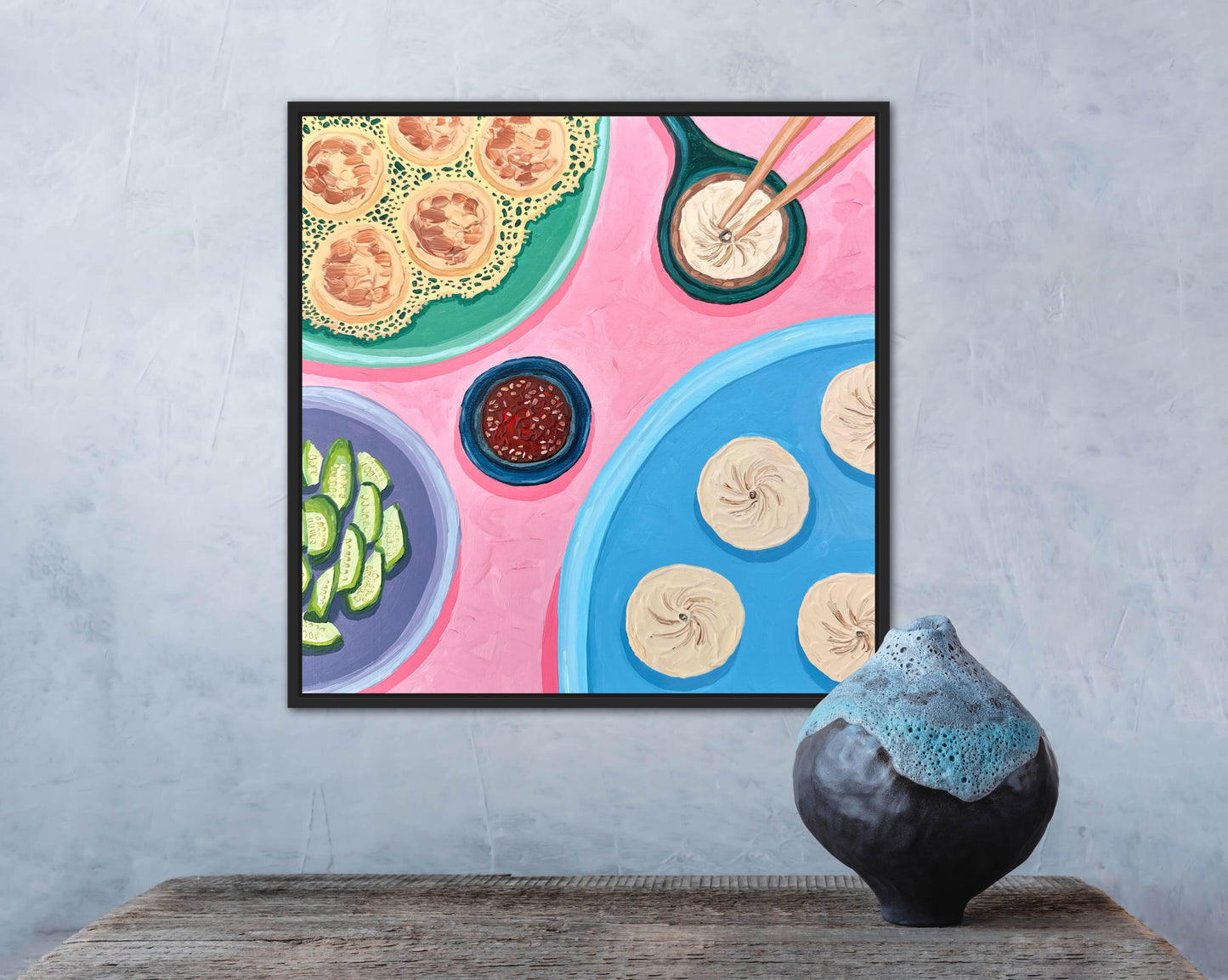 Little Luxuries Collection: Soup Dumpings - 12x12in Original Art