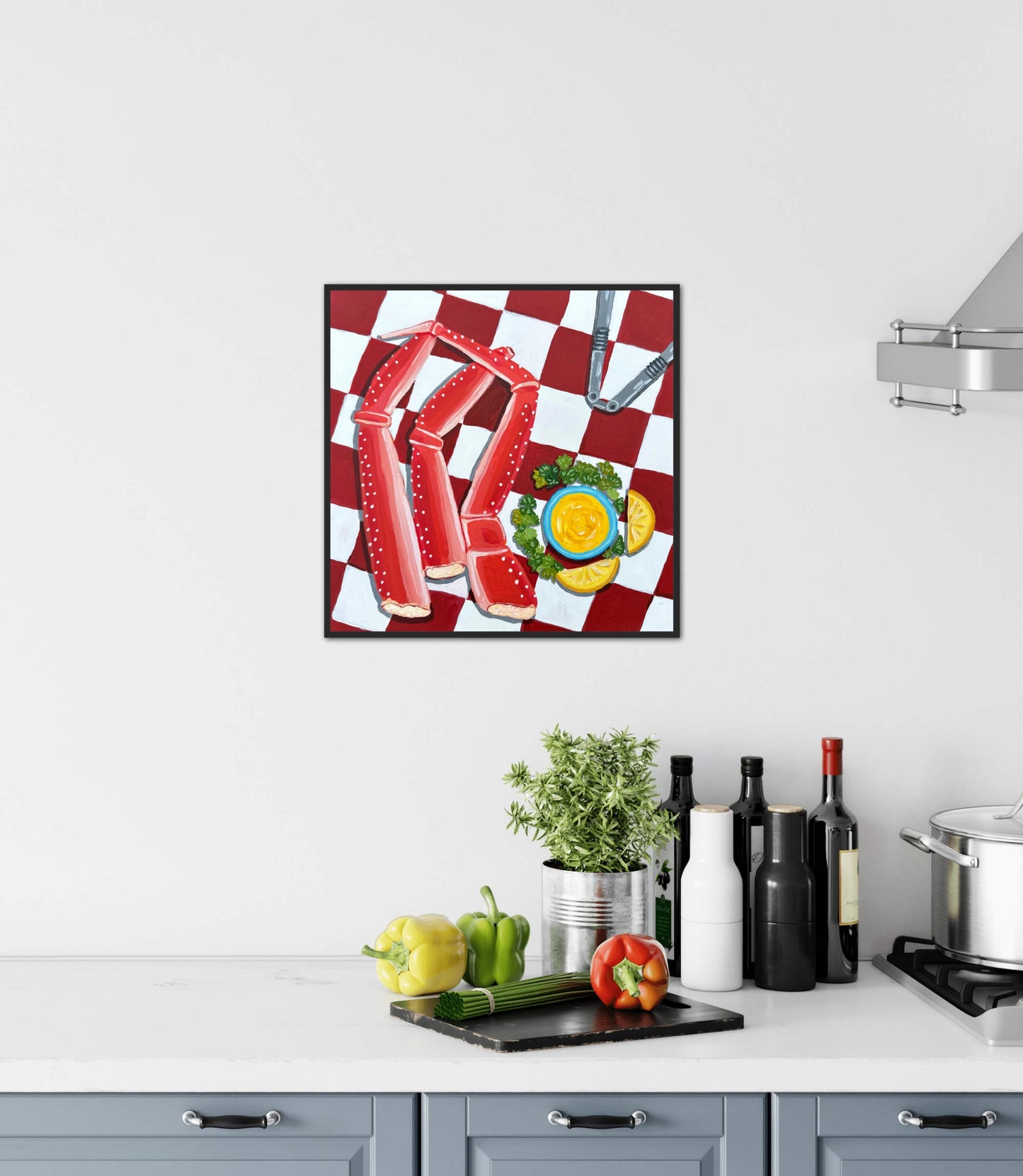 Little Luxuries Collection: Mmm, Crab Legs - 12x12in Original Art