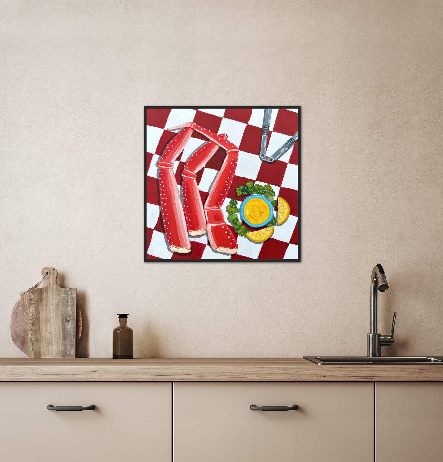 Little Luxuries Collection: Mmm, Crab Legs - 12x12in Original Art