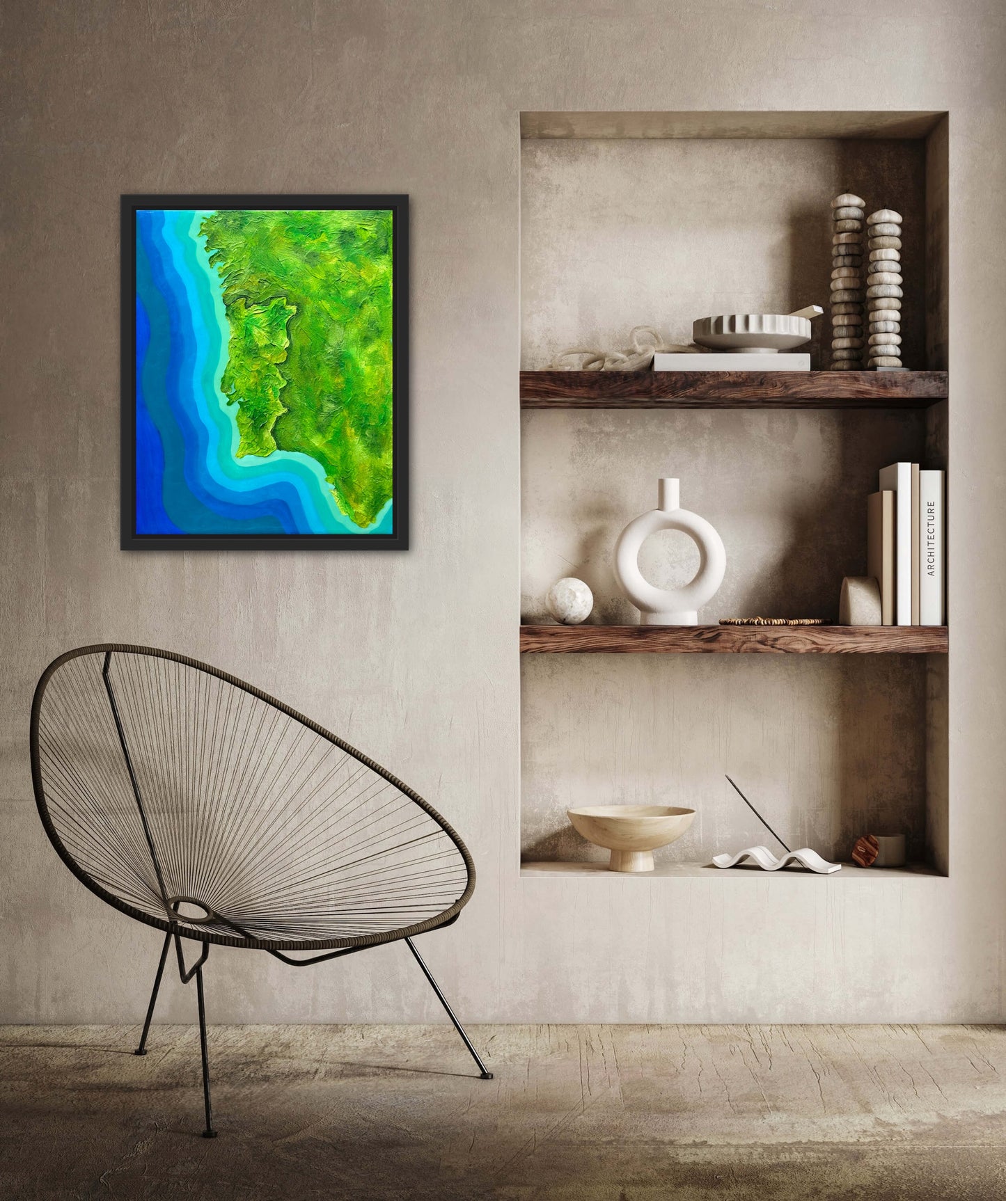 Portugal šµš¹ - 16x20 Fine Art Map made with Acrylic & Resin on Canvas