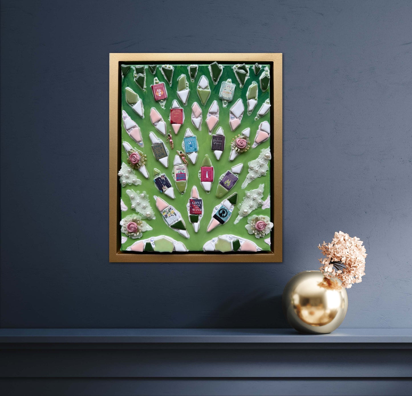 The Path to Romance - 8x10in Mixed Media; Sand, Acrylic & Resin on Canvas Framed