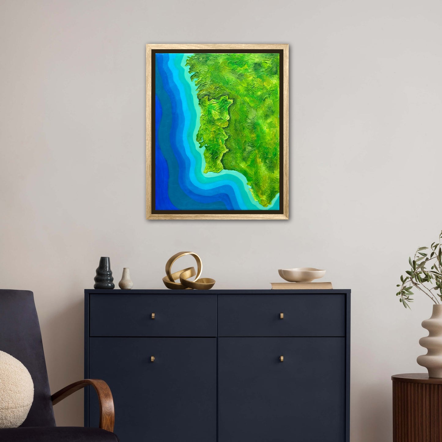 Portugal šµš¹ - 16x20 Fine Art Map made with Acrylic & Resin on Canvas