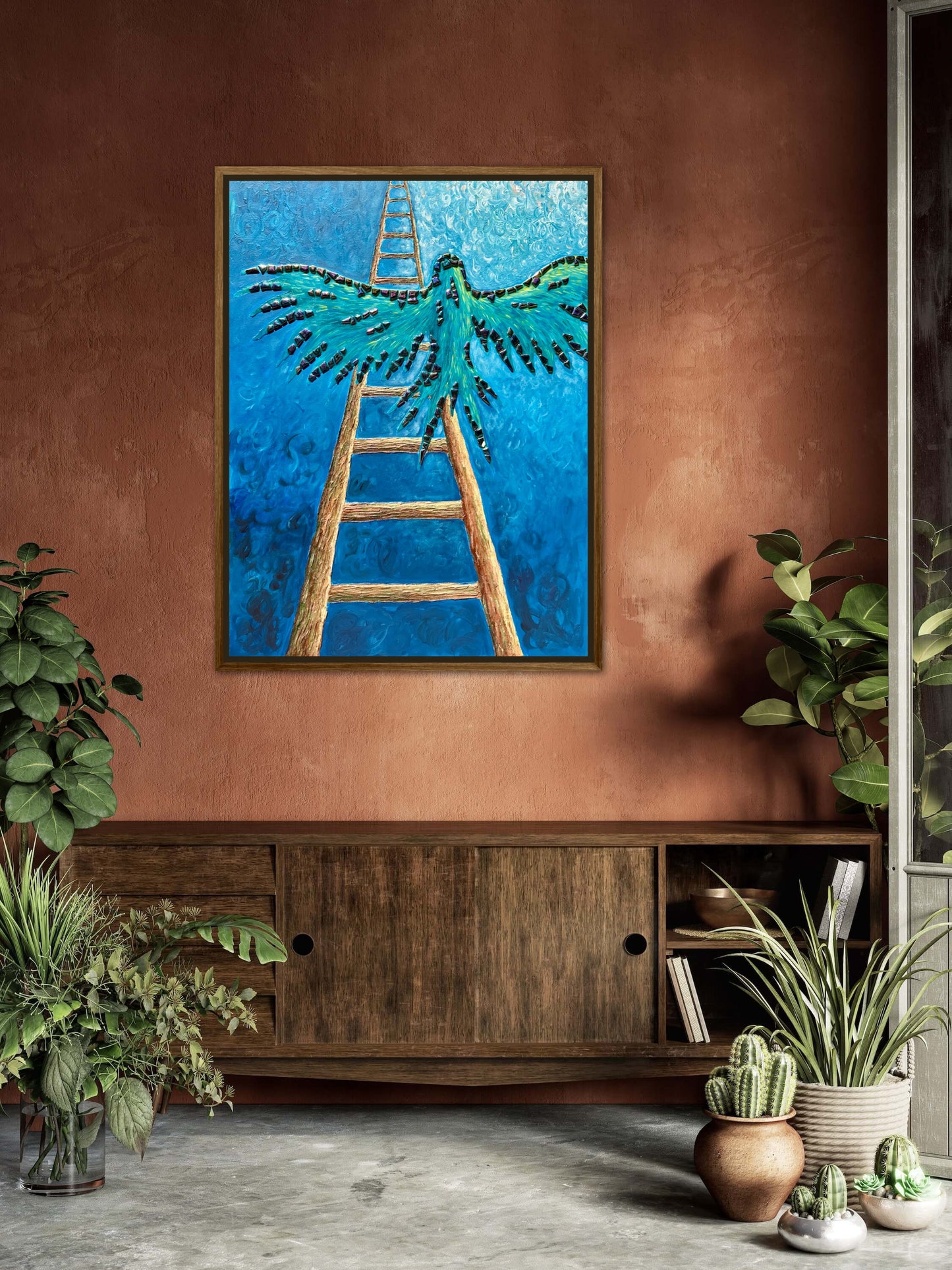 I Gave Myself Permission to Fly - 30x40in Mixed Media; Sand, Acrylic & Resin on Canvas Framed