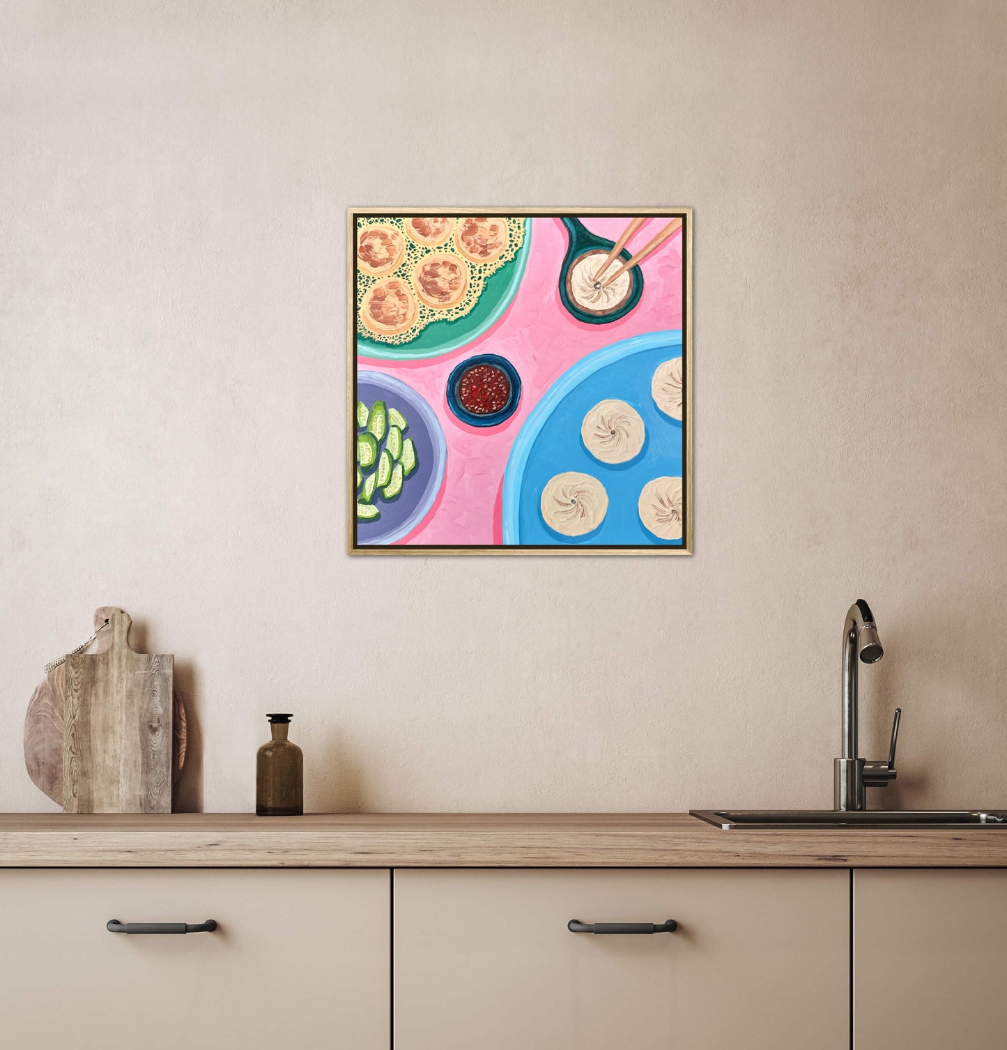 Little Luxuries Collection: Soup Dumpings - 12x12in Original Art
