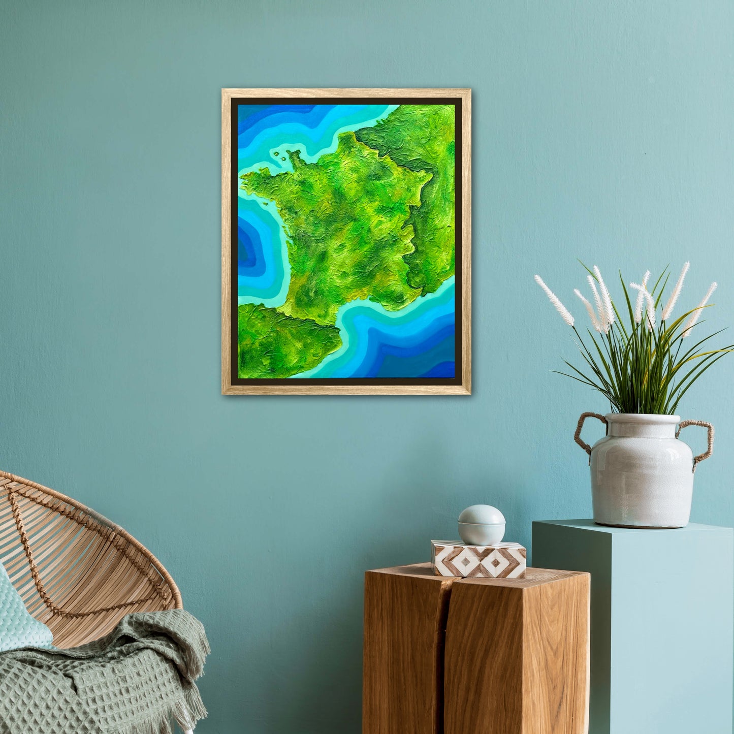 France π«π· - 16x20 Fine Art Map made with Acrylic & Resin on Canvas