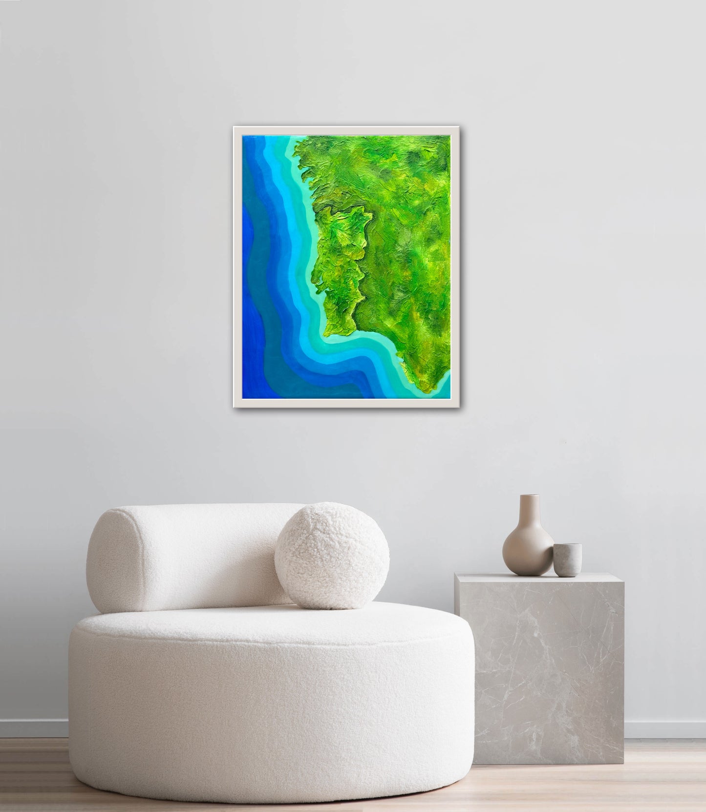 Portugal šµš¹ - 16x20 Fine Art Map made with Acrylic & Resin on Canvas