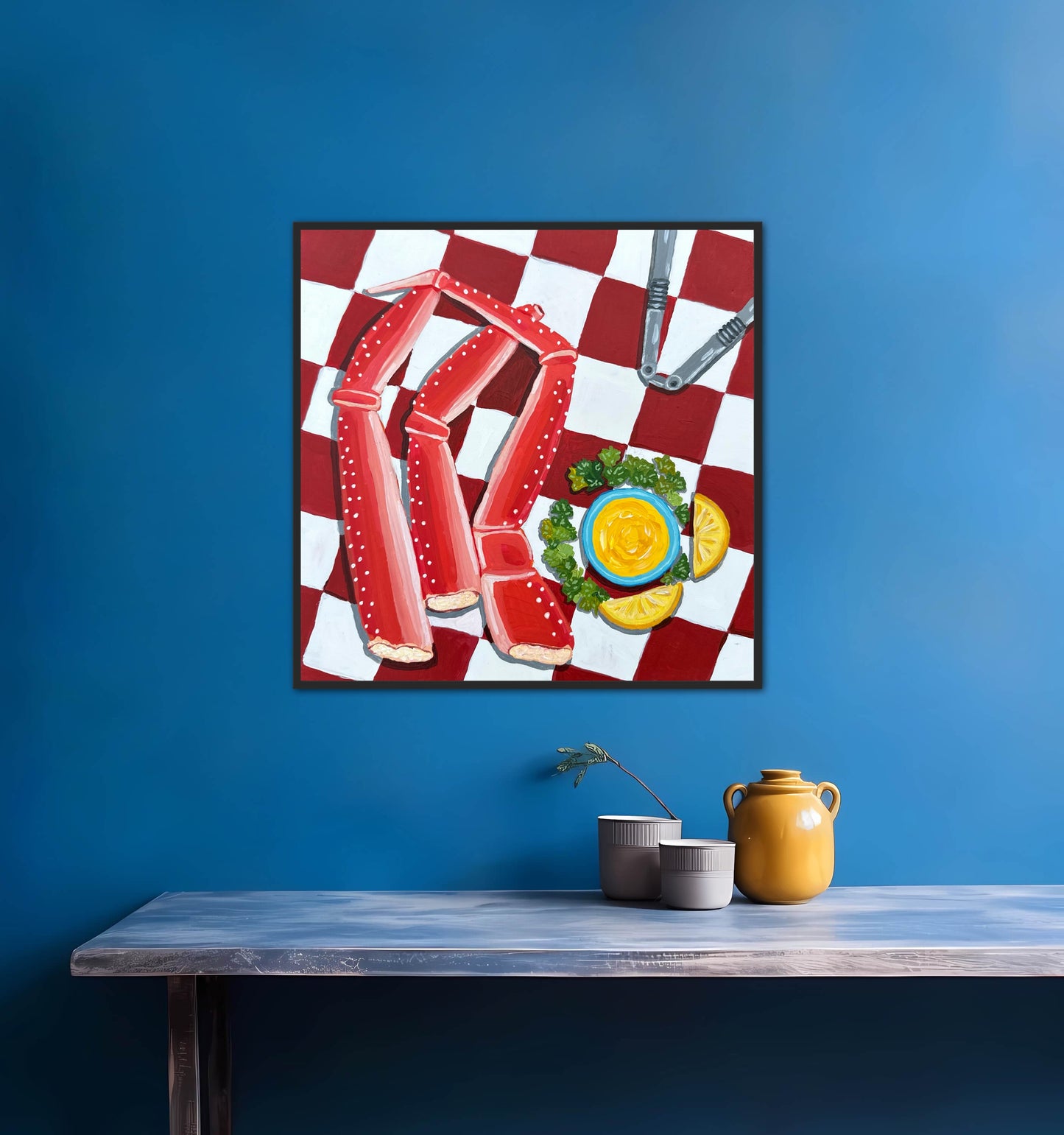 Little Luxuries Collection: Mmm, Crab Legs - 12x12in Original Art