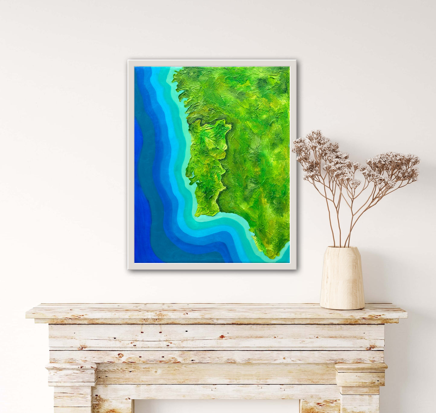 Portugal šµš¹ - 16x20 Fine Art Map made with Acrylic & Resin on Canvas