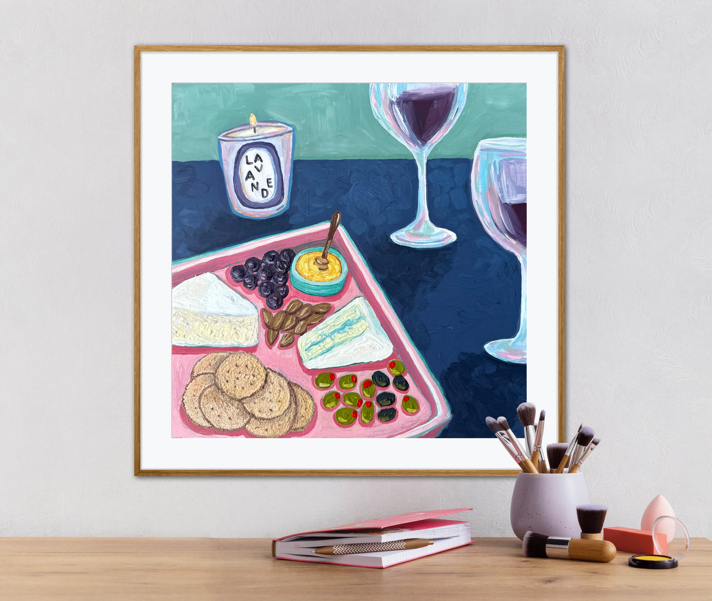 Little Luxuries Collection: Vino et Fromage - 10x10in Glicée Fine Art Print