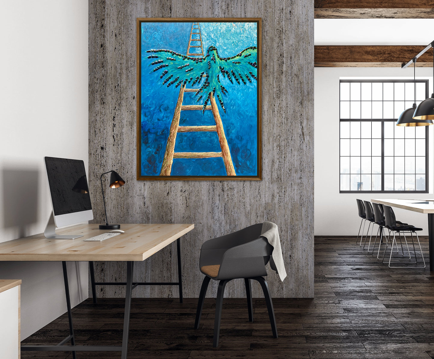 I Gave Myself Permission to Fly - 30x40in Mixed Media; Sand, Acrylic & Resin on Canvas Framed