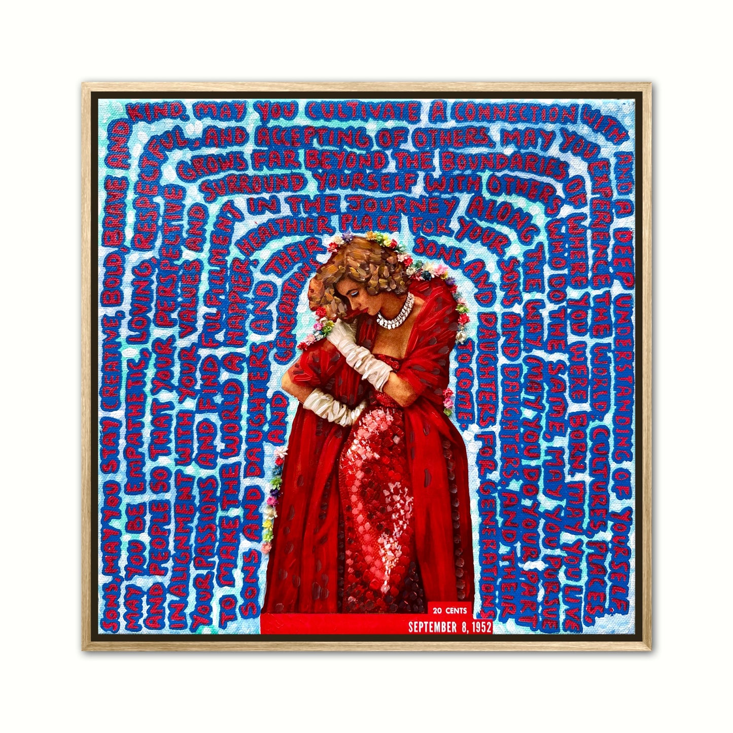 Vogue Reflections: Dear Sons - 12x12in Acrylic & Resin on Canvas