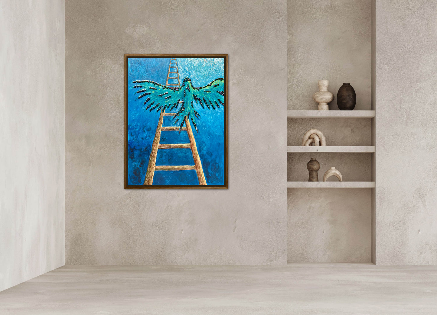 I Gave Myself Permission to Fly - 30x40in Mixed Media; Sand, Acrylic & Resin on Canvas Framed